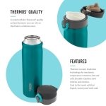 Thermos - Teal Direct Drink Flask (470ml) Reusable Insulated Stainless Steel Thermal Coffee Cup for Hot or Cold Drinks, Vacuum Sealed Water Flask with a Leak-Proof Lid, 10hr Hot/24hr Cold - Image 3
