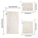 E-Know Reusable Mesh Cotton Produce Bags - 11 Pack (3 Small, 4 Medium, 3 Large, 1 Storage Bag), Plastic Free, Eco Friendly - Image 6