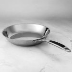 Prochef Stainless Steel Frying Pan, 24cm, Uncoated, Silicone-Coated Handle, Induction Compatible, Dishwasher Safe, Oven Safe to 220°C, Silver - Image 4