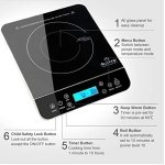 Duxtop Induction Hob, Induction Cooker Countertop Burner with LCD Sensor Touch 2100 Watts, 20 Temperature Levels, 20 Power Levels, 10-hour Timer, Safety Lock Design 9600LS - Image 6