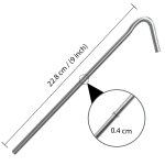 ANSIO® Tent Pegs Pack of 20 Galvanised Metal Pegs 4mm x 9 inch, Heavy Duty Camping Ground Pegs, Ideal for Camping,Hiking,Traveling,Beach and Outdoor - Image 6