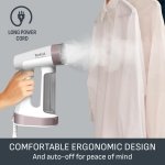 Tefal PureForce 2-in-1 Handheld Garment Steamer, Vertical steaming & Horizontal ironing, Boost & Eco modes, 25 second heat up, 180ml removable tank, 4 steam settings, DT8720G0, Pink and White - Image 4