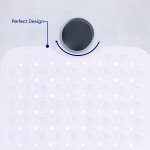MOONLIGHT20015 Shower Bath Mat Non Slip Anti Mould & Mildew with Strong Suction Cups Grip and Drain Holes Soft Rubber Shower Mats - PVC Bathroom Mat Machine Washable (70x38cm, White) - Image 3