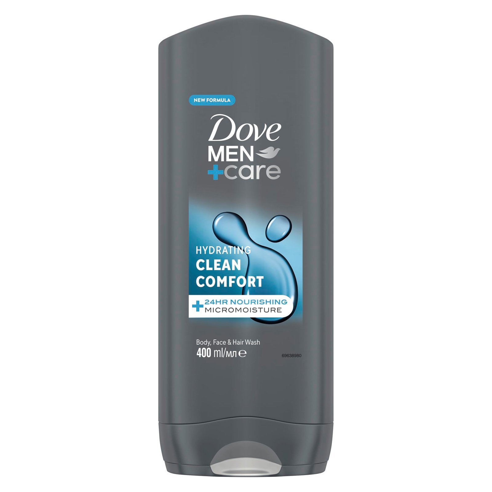 Dove Men+Care Hydrating Clean Comfort Men's 3-in-1 Hair, Face and Body Wash Body Cleanser shower gel with 24 hour nourishing MicroMoisture technology for relaxed and re-energised skin 400 ml