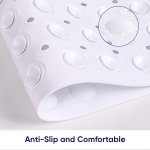 MOONLIGHT20015 Shower Bath Mat Non Slip Anti Mould & Mildew with Strong Suction Cups Grip and Drain Holes Soft Rubber Shower Mats - PVC Bathroom Mat Machine Washable (70x38cm, White) - Image 7