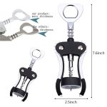 Foho Corkscrew Wine Bottle Opener with Bottle Stopper, Waiters Multifunctional Metal Wing Corkscrew for Wine Beer Cap Bottles Opener Remover - Image 8