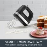 Tefal Black Collection Compact Electric Hand Mixer, 2 Speeds, 2 Stainless Steel whisks, 2 Emulsion Whisks, Baking, Cakes, Multifunction Kitchen Hand Mixer, Batter, 200W, Dishwasher Safe Parts HT2118G0 - Image 6