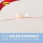 Command Clips for Hanging Christmas Decorations and Fairy Lights, Pack of 20 Transparent Mini Hooks and 24 Small Adhesive Strips - Damage Free Hanging - Image 13