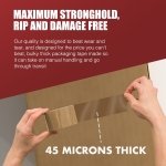 Merrimen Strong Heavy Duty Roll Pack Brown Packaging Tape, Secure Sticky Sealing Tape for Parcel Boxes, Moving Boxes, Large Postal Bags for Long Term Storage, (48MM x 66M) (3 rolls, Brown) - Image 4