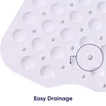 MOONLIGHT20015 Shower Bath Mat Non Slip Anti Mould & Mildew with Strong Suction Cups Grip and Drain Holes Soft Rubber Shower Mats - PVC Bathroom Mat Machine Washable (70x38cm, White) - Image 5