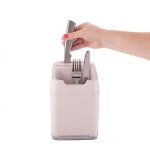 Minky Utensil Caddy, Utensil Holder with Knife Slots, Kitchen Organiser & Drainer, Sleek Holder for Kitchen Accessories, Made in The UK (Dusty Pink) - Image 4