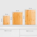 Joeji's Kitchen Set of 3 Chopping Board Heavy-Duty Bamboo Cutting Boards - 20x15 cm 28x22 cm & 33x22 cm Wooden Chopping Boards for Kitchens - Image 9