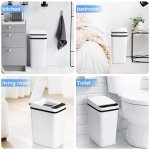 CHAMSUREUK Smart Touchless Bathroom Trash Can 10L Automatic Motion Sensor Rubbish Can with Lid Electric Waterproof Narrow Small Garbage Bin for Kitchen, Office, Toilet, Bedroom with 50pcs Trash bags - Image 4