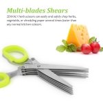ZENVALY Herb Scissors, Multipurpose 5 Blade Kitchen Scissor, Stainless Steel Herb Cutter Scissors, Chopper Scissors, with Cleaning Comb, for Chopping Basil Chive Parsley Vegetable - Image 5