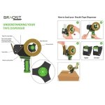 brackit Packing Tape with Dispenser, Brown 48mm x 66m, Pack of 6 Rolls – Strong Heavy Duty Packing Tape for Regular Use or Moving – Easily Seals Your Parcels and Boxes - Packaging Tape Dispenser - Image 2