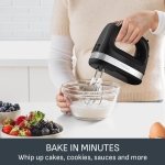 Tefal Black Collection Compact Electric Hand Mixer, 2 Speeds, 2 Stainless Steel whisks, 2 Emulsion Whisks, Baking, Cakes, Multifunction Kitchen Hand Mixer, Batter, 200W, Dishwasher Safe Parts HT2118G0 - Image 7