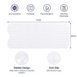 MOONLIGHT20015 Shower Bath Mat Non Slip Anti Mould & Mildew with Strong Suction Cups Grip and Drain Holes Soft Rubber Shower Mats - PVC Bathroom Mat Machine Washable (70x38cm, White) - Image 6