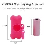 ZENVALY Dog Poop Bag Dispenser, Dog Waste Bag Dispenser with Clip Lead, 1 Roll of Poop Bags, Black - Image 6