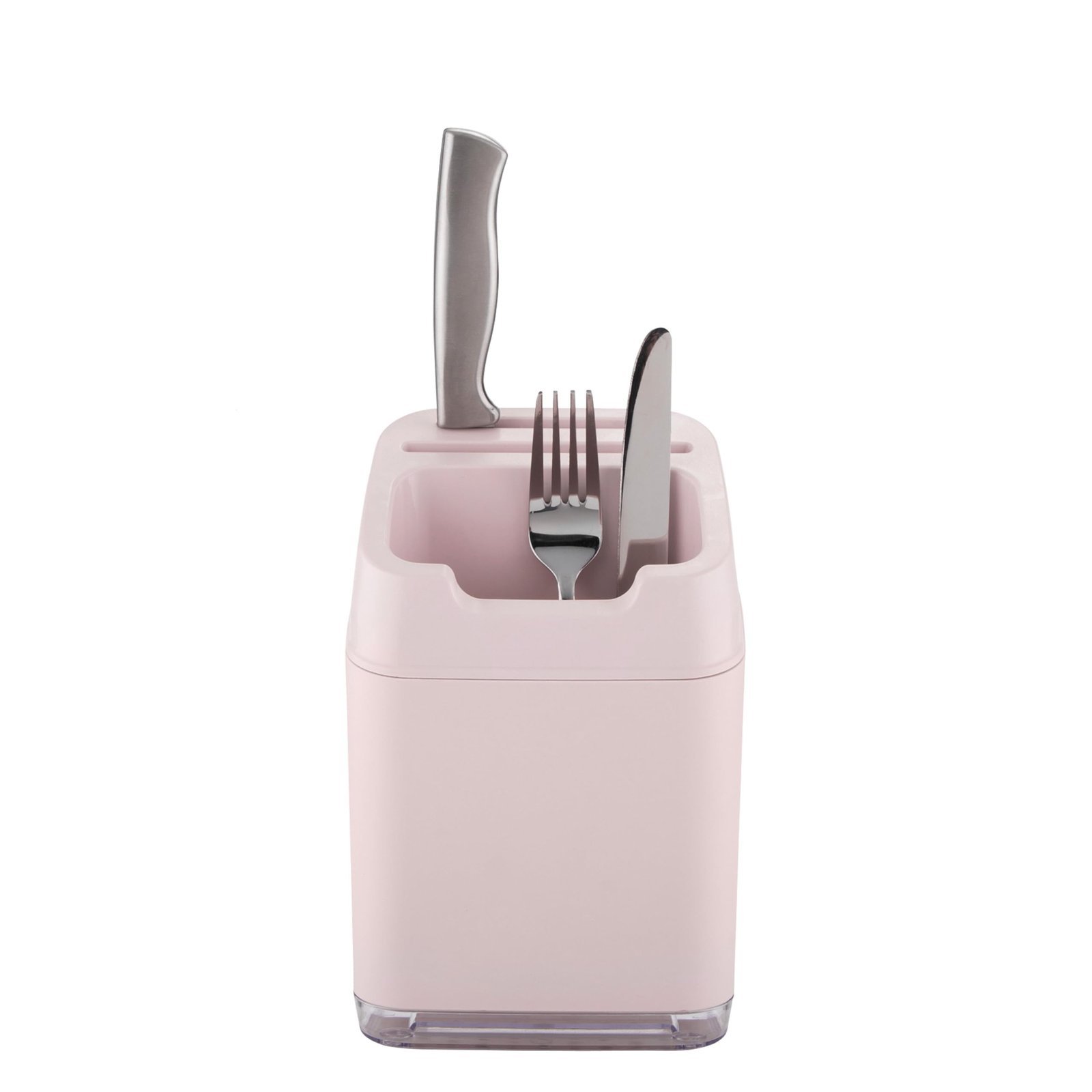 Minky Utensil Caddy, Utensil Holder with Knife Slots, Kitchen Organiser & Drainer, Sleek Holder for Kitchen Accessories, Made in The UK (Dusty Pink)