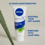 NIVEA Soothing Care Aloe Vera Hand Cream (75ml), 24H Moisturising Hand Cream for Dry Cracked Hands, Non-Greasy, Fast-Absorbing Formula Soothes Skin - Image 6