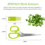 ZENVALY Herb Scissors, Multipurpose 5 Blade Kitchen Scissor, Stainless Steel Herb Cutter Scissors, Chopper Scissors, with Cleaning Comb, for Chopping Basil Chive Parsley Vegetable - Image 6