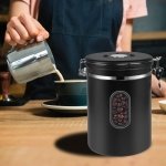 2800ML Airtight Coffee Canister with Date Tracker and Transparent Window, 35OZ Coffe Beans Storage with 30ML Measure Spoon&4 co2 Valve, Coffee Container for Grounds Coffee, Beans, Tea, Sugar, Flour - Image 2