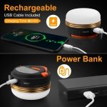 flintronic Camping Lantern, Camping Light USB Rechargeable Glare LED Tent Light with Magnetic Base, Waterproof Portable Outdoor Tent Light, 3 Modes with SOS for Hiking Fishing Emergency Home - Image 6