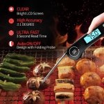 DOQAUS Digital Meat Thermometer, Instant Read Food Thermometer with Backlight LCD Screen, Foldable Long Probe & Auto On/Off, Perfect for Kitchen, BBQ, Water,Meat, Milk, Cooking Food (Black) - Image 7
