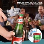 Tin Opener, Lychico 3-in-1Can Opener Handheld Heavy Duty Stainless Steel Can Openers with Multifunctional Bottle Opener, Black - Image 4