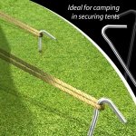 ANSIO® Tent Pegs Pack of 20 Galvanised Metal Pegs 4mm x 9 inch, Heavy Duty Camping Ground Pegs, Ideal for Camping,Hiking,Traveling,Beach and Outdoor - Image 7