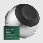 Emperial Mixing Bowls Set of 5 | Stainless Steel Nesting Bowls with Airtight Lids & 3 Grater Attachments | Non-Slip Bases with Measurement Marks | 4.7L, 2.8L, 1.9L, 1.4L & 0.6L - Image 4