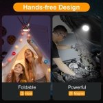 flintronic Camping Lantern, Camping Light USB Rechargeable Glare LED Tent Light with Magnetic Base, Waterproof Portable Outdoor Tent Light, 3 Modes with SOS for Hiking Fishing Emergency Home - Image 5