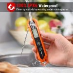 ThermoPro TP03H Meat Thermometer with IPX6 Waterproof, Food Thermometer Foldable Food Temperature Probe with LCD Backlight Calibration Lock Fuction, Kitchen Digital Instant Read Probe for Oil Jam Milk - Image 6
