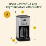 Cuisinart DCC-1200P1 Brew Central 12-Cup Programmable Coffeemaker Coffee Maker, Carafe, Brushed Chrome - Image 2