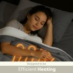 KEPLIN Large Electric Heated Throw Blanket - Electric Heated Blanket Throw for Bedspread 9 Heat Settings & Timer, Machine Washable Fleece Wool Duvet with 1 Year Warranty - Grey/Cream Sherpa - Image 4