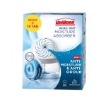 UniBond AERO 360º Moisture Absorber, 1 Device incl. 1 Refill Tab 450g, Ultra-Absorbent Dehumidifier, Helps Prevent Condensation, Recyclable, Refillable Condensation Absorber, Original Scent