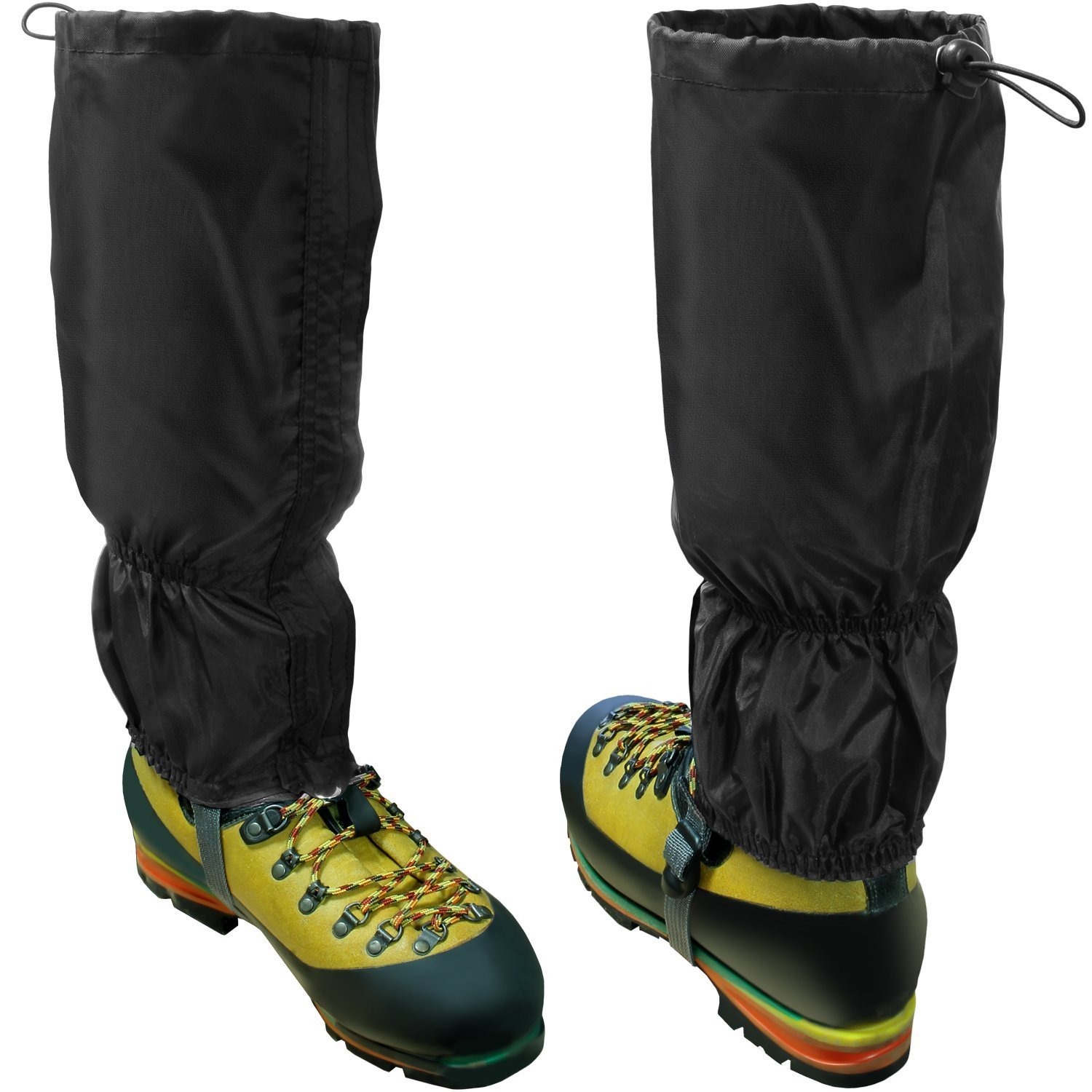 71SNVchvX3L.jpg CampTeck U6843 Waterproof Walking Gaiters Polyester (One Size Fits All) Hiking, Walking, Orienteering, Mountaineering, Climbing, Hunting, Snow or Wet Outdoor Adventure - 1 Pair - Black - Image 1