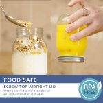 HEFTMAN Glass Mason Jars with Lids - Set of 6 500ml Air Tight Jars for Overnight Oats, Homemade Jam - Sturdy Glass Jar with Lid for Honey, Pickling, Preserving, Food Storage (500ml) - Image 6