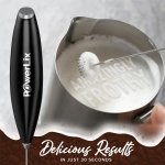 PowerLix Milk Frother Handheld Whisk - Electric Milk Frother Foamer with Stainless Steel Stand,15-20s, Powerful 19000rpm, Mini Drink Mixer Coffee Frother for Latte, Cappuccino, Hot Chocolate - Image 3