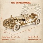 ROKR Car Wooden Model kit For Adult - 3D Puzzle Model Building Kits - Christmas Birthday Gifts For Teens and Adults (Grand Prix Car) - Image 3