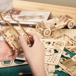 ROKR Car Wooden Model kit For Adult - 3D Puzzle Model Building Kits - Christmas Birthday Gifts For Teens and Adults (Grand Prix Car) - Image 4