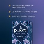 Pukka Herbs, Night Time Organic Herbal Sleep Tea Box, Chamomile, Lavender, Oat Flower, & Limeflower, Natural For Bedtime Relaxation, Caffeine Free, 4 Packs, 80 Plant Based Biodegradable Tea Bags - Image 3