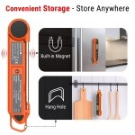 ThermoPro TP03H Meat Thermometer with IPX6 Waterproof, Food Thermometer Foldable Food Temperature Probe with LCD Backlight Calibration Lock Fuction, Kitchen Digital Instant Read Probe for Oil Jam Milk - Image 4