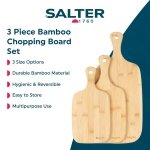 Salter Wooden Chopping Boards - 3 Piece Bamboo Chopping Board Set - 30cm, 35cm, 45cm, Chop, Cut & Carve Meat, Vegetables, Cheese & Bread, Protects Worktops, Paddle Handles with Hooks, BW06732EU7 - Image 11