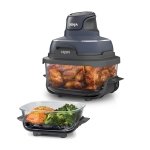 Ninja CRISPi Portable Air Fryer, 3.8L, 4-in-1: Air Fry, Roast, Keep Warm, Recrisp, Space Saving Compact Design, 2x Removable Glass Containers & Lids, 1700W, Cyber Space Blue FN101UKGY