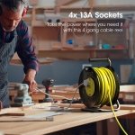 SLx Outdoor Extension Lead, 50m, 4 Socket Extension Reel, Heavy Duty Extension Cable, Thermal Cut Out, Extension Lead for Garden lawn mower Office, 13A Fused UK Plug - Image 4