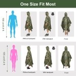 Waterproof Rain Cape Raincoat, Infreecs Rain Poncho for outdoor Camping Military cycling traveling, Hooded Rainwear with Emergency Grommet Corners for Shelter Use - Image 4