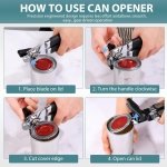 Tin Opener, Lychico 3-in-1Can Opener Handheld Heavy Duty Stainless Steel Can Openers with Multifunctional Bottle Opener, Black - Image 2
