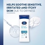 Vaseline Expert Care Sensitive Skin Relief Body Lotion – Deep Moisturising & Fast Absorbing Formula with Vaseline Jelly, Oatmeal & Ceramides – Soothes Dry, Itchy, Sensitive Skin 400ml - Image 4