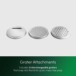 Emperial Mixing Bowls Set of 5 | Stainless Steel Nesting Bowls with Airtight Lids & 3 Grater Attachments | Non-Slip Bases with Measurement Marks | 4.7L, 2.8L, 1.9L, 1.4L & 0.6L - Image 3